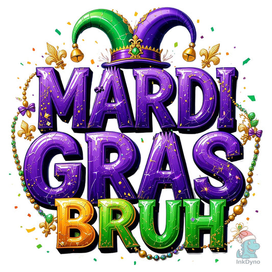 Playful Mardi Gras Font T-shirt Design - DTF Transfer