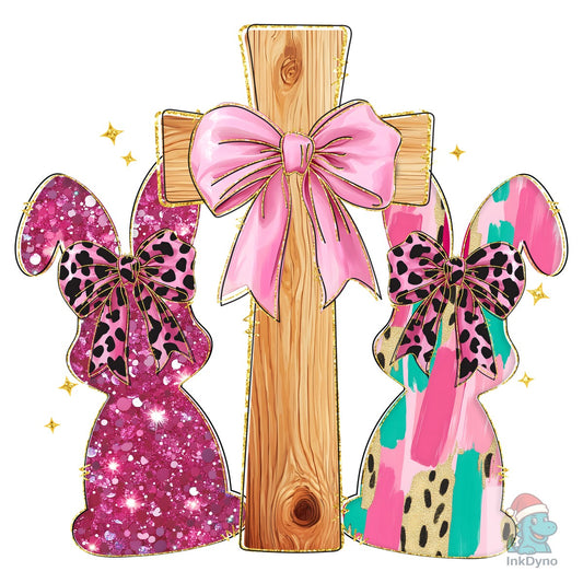 Christian Easter Coquette Cross - DTF Transfer
