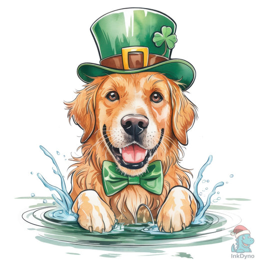 Golden Retriever St Patrick's Day - DTF Transfer