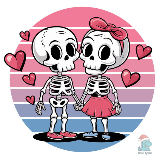 Funny Skull Valentines Day TShirt Design - DTF Transfer