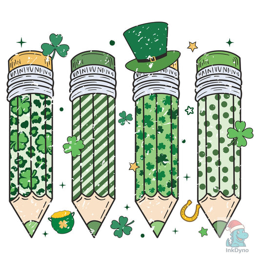 St Patricks Day Teacher Pencil Lucky - DTF Transfer