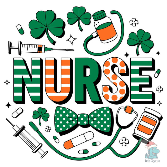 Nurse St. Patrick's Day Coquette T-Shirt - DTF Transfer