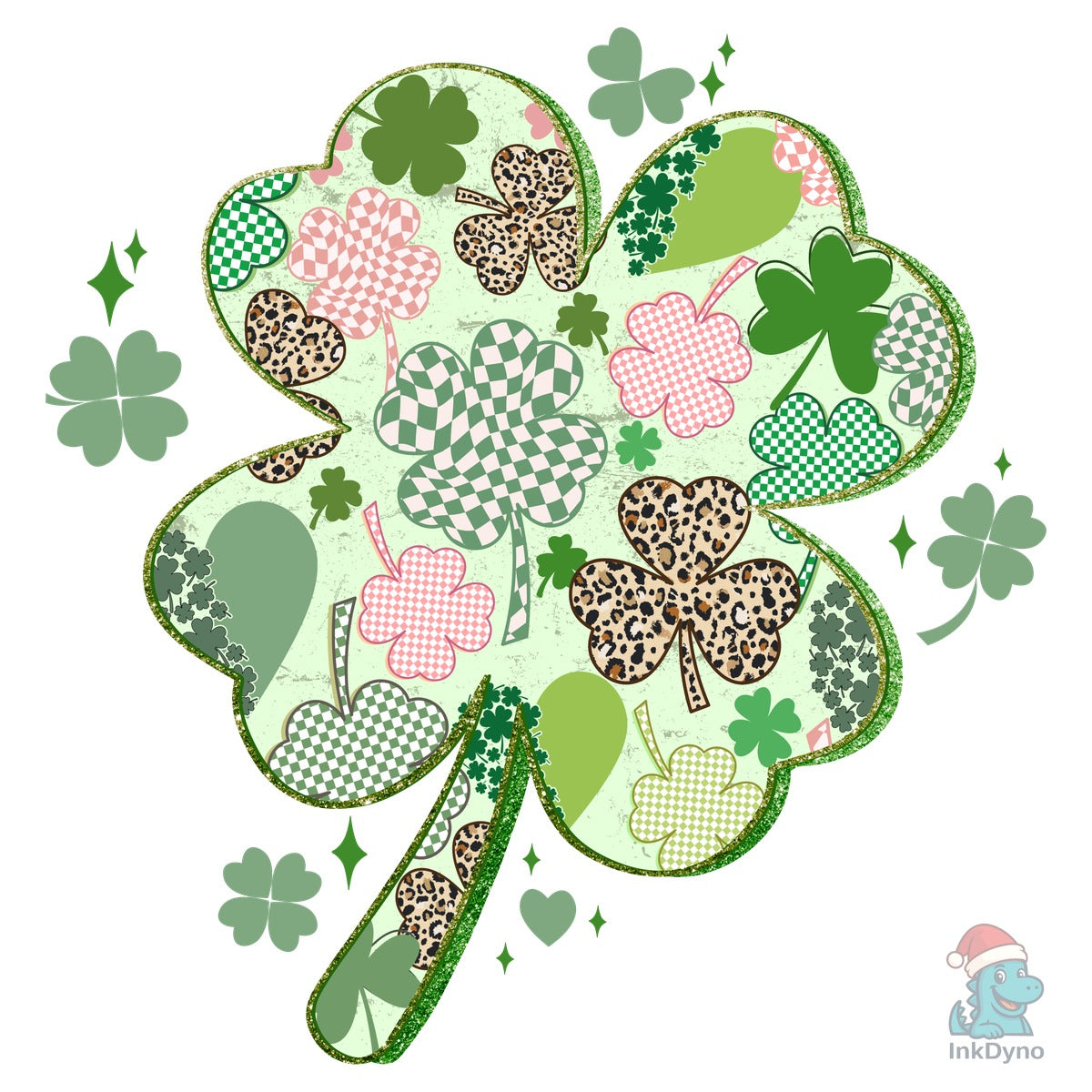 St Patricks Day Lucky Shamrock Checkered