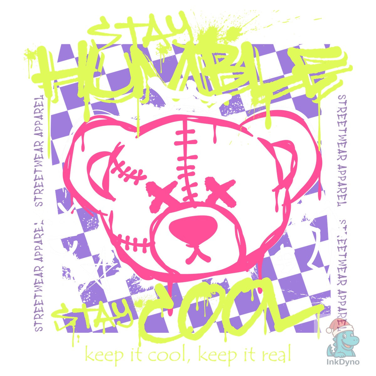 Stay Humble Bear Doll Graffiti Design