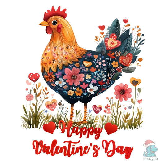 Chicken Happy Valentine's Day - DTF Transfer