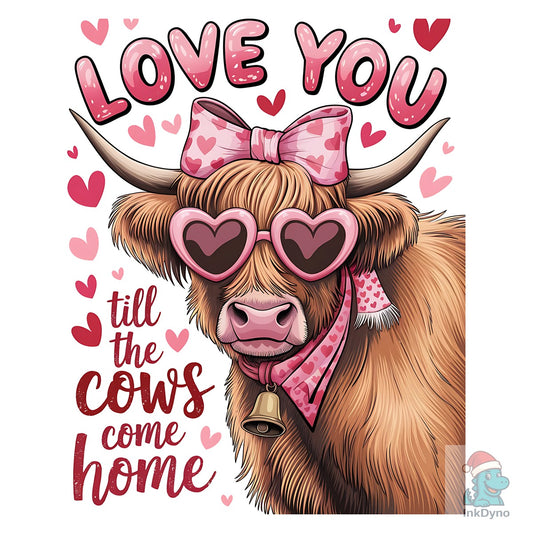 Highland Cow Valentine's Day Design - DTF Transfer