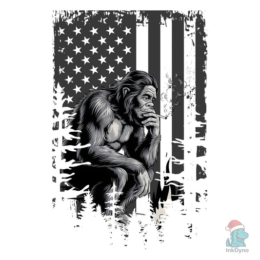 Bigfoot Squatch Shirt Bigfoot Usa Flag - DTF Transfer