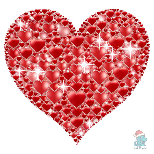Glitter Heart Valentine Glitter - DTF Transfer