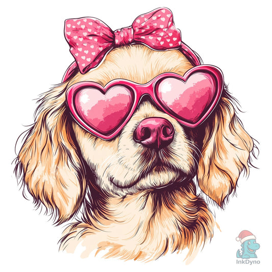 Golden Retriever Valentine's - DTF Transfer