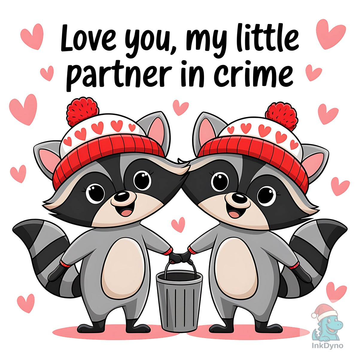 Valentine Raccoon Retro Valentine