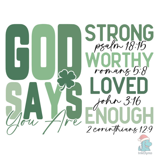 God Says You Are Lucky Jesus St. - DTF Transfer