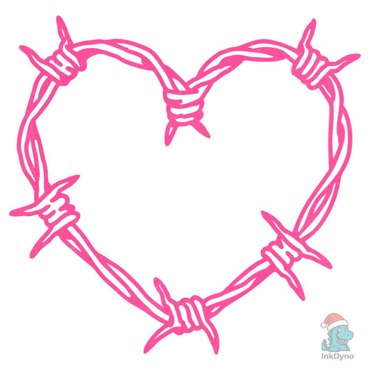 Pink Barbed Wire Heart Valentines - DTF Transfer