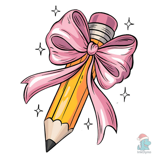 Teacher Coquette Bow Pencil Bow - DTF Transfer