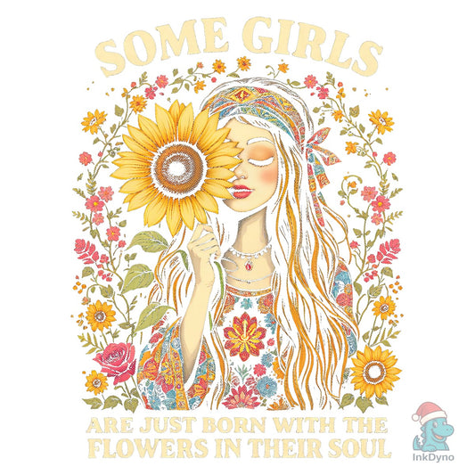 Boho Girl Sunflower Design - DTF Transfer