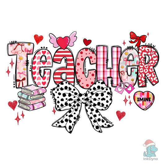 Valentine Teacher Bow - DTF Transfer