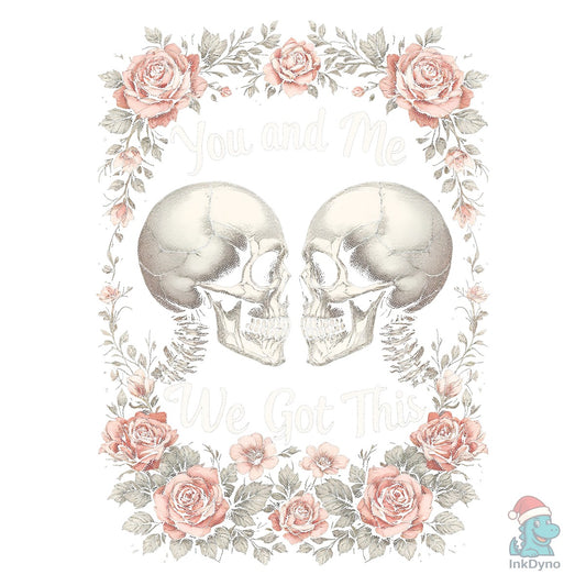 You and Me Skull Floral - DTF Transfer