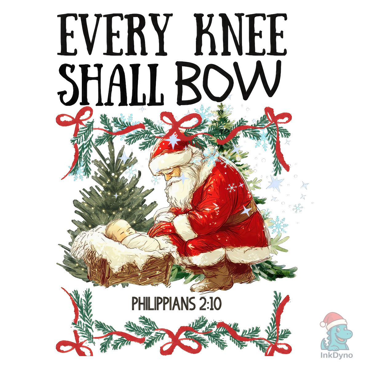 Nativity Scene Kneeling Santa