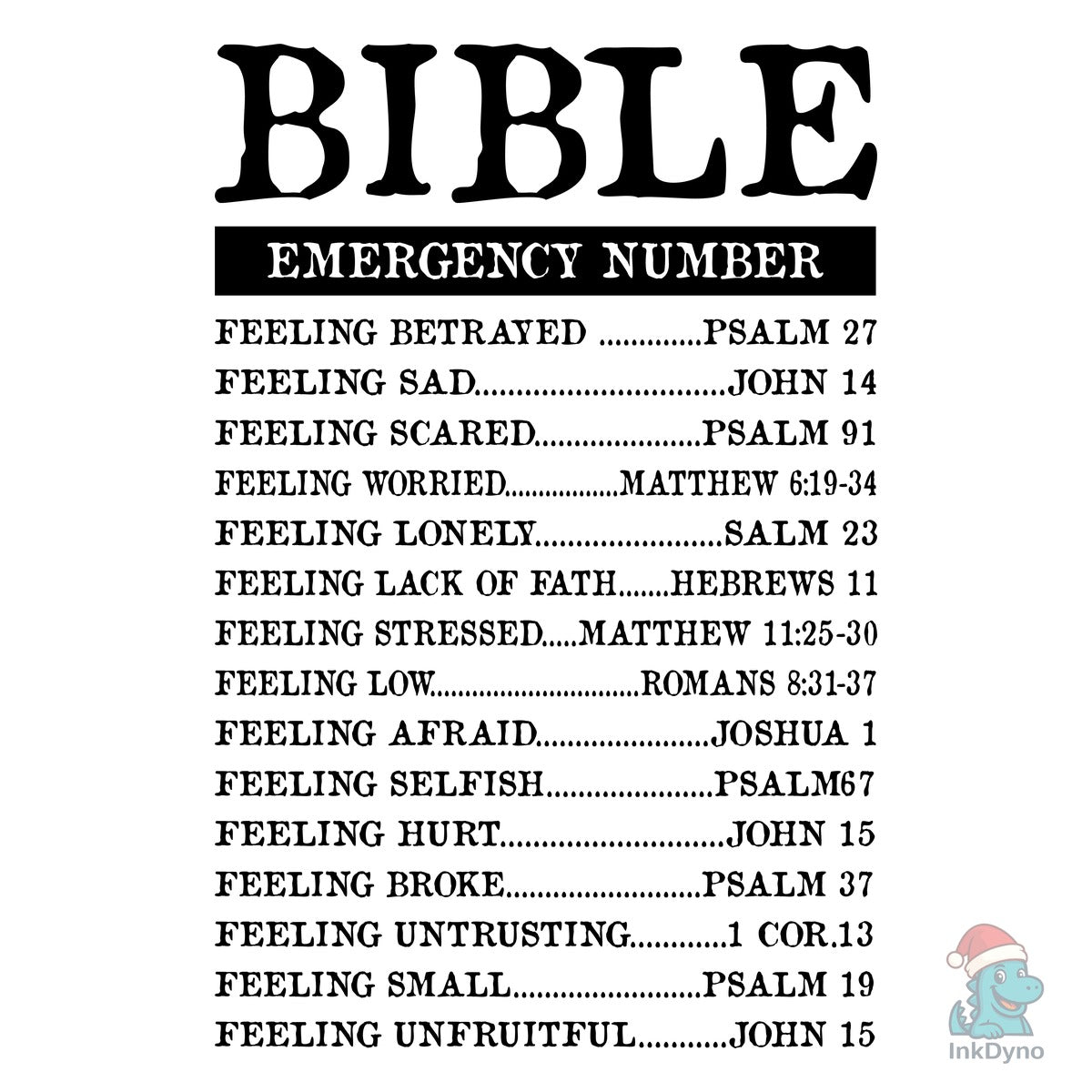 Nutrition Facts Bible Emergency Numbers