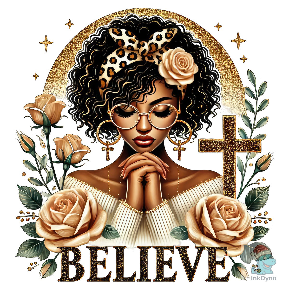 Christian Black Woman Prayer Design