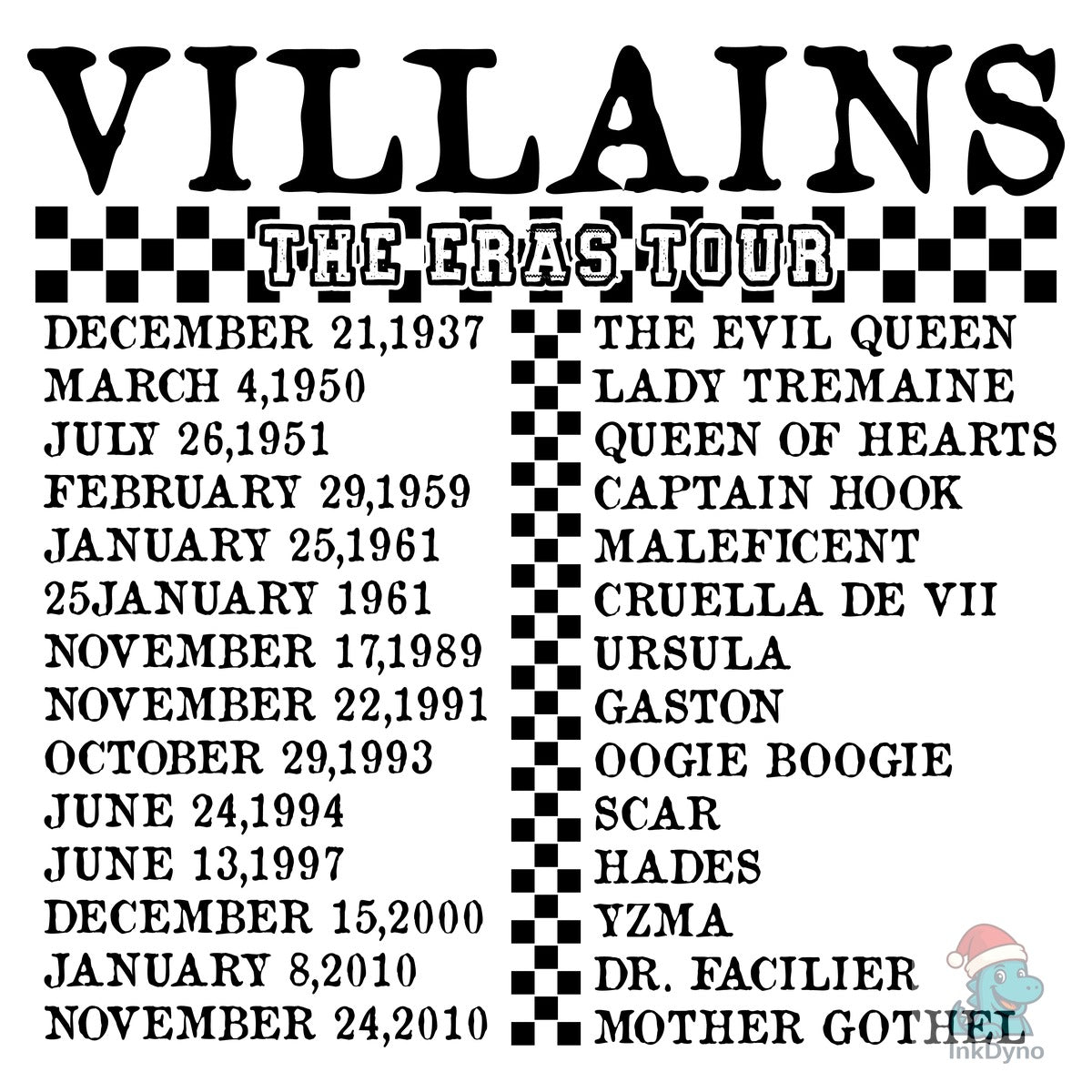 Villains the Eras Tour Villains Designs