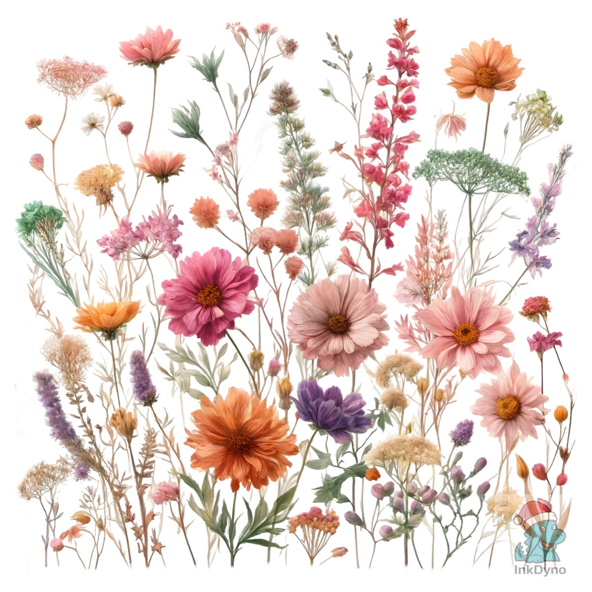 Vintage Wildflower Pressed Bouquet