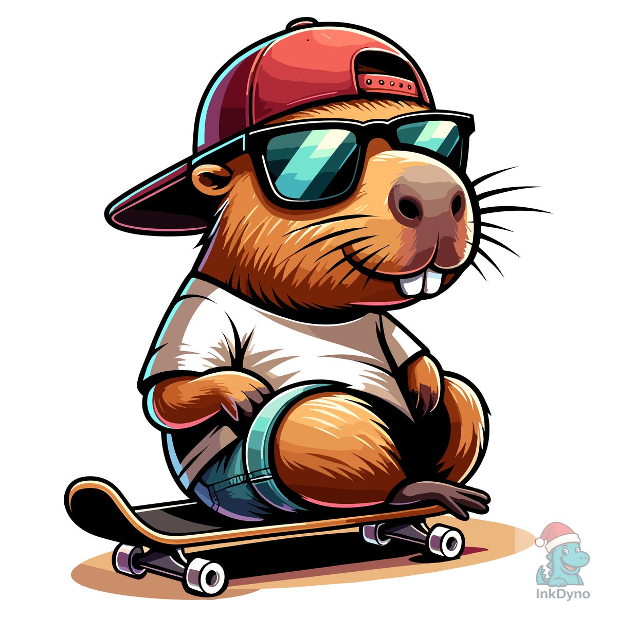 Capybara Dabbing Illustration T-Shirt.