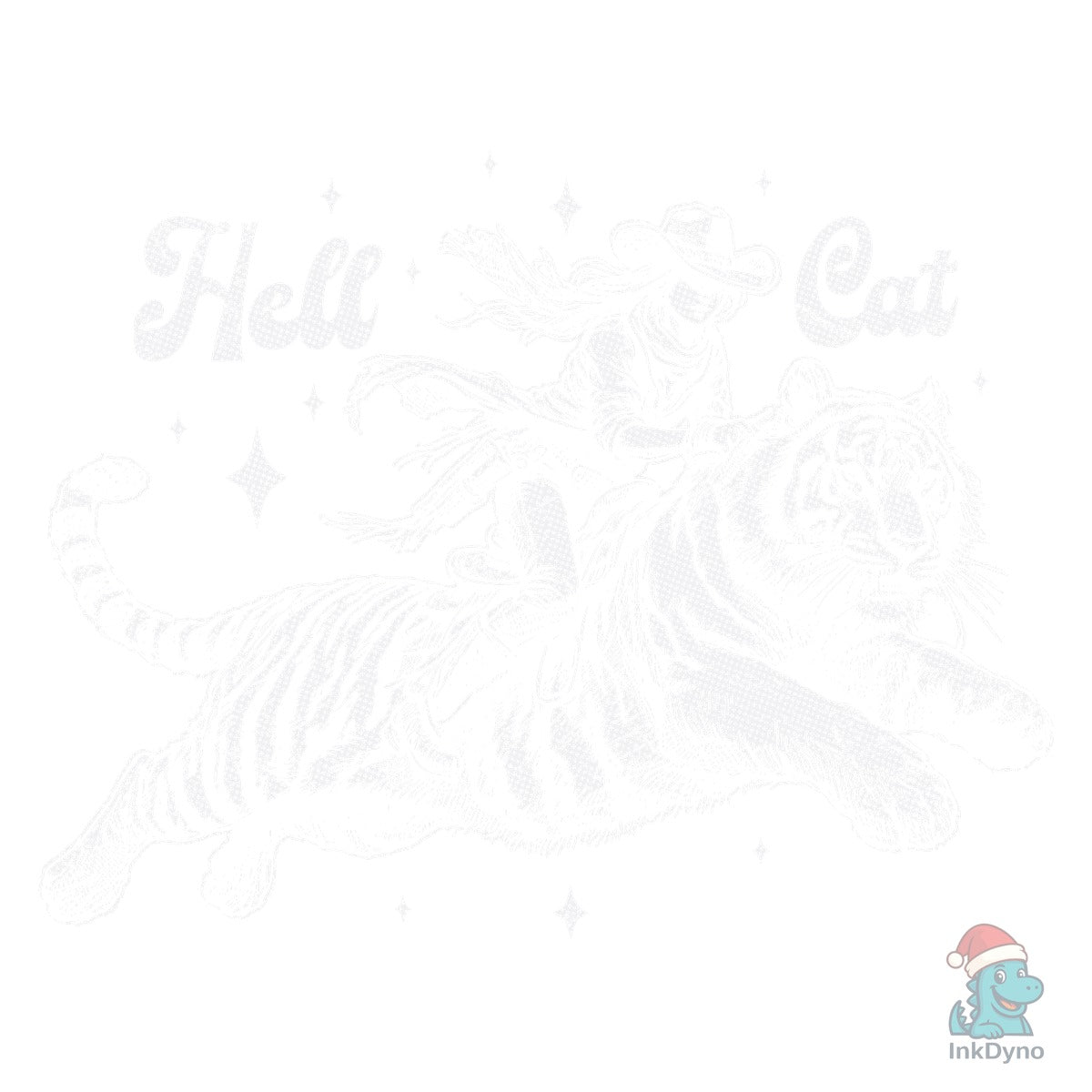 Hell Cat Cowgirl Riding Tiger Shirt
