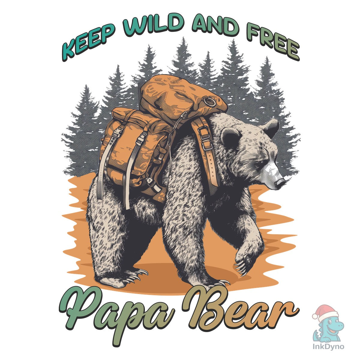 Bear Hiking T-shirt Design