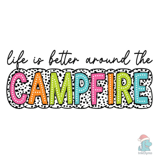 Camping Dalmatian Summer Campfire - DTF Transfer