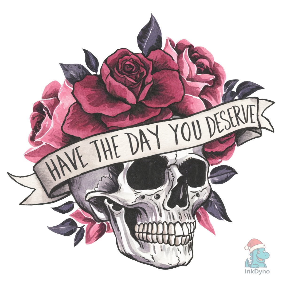 Goth Watercolor Skull Heat