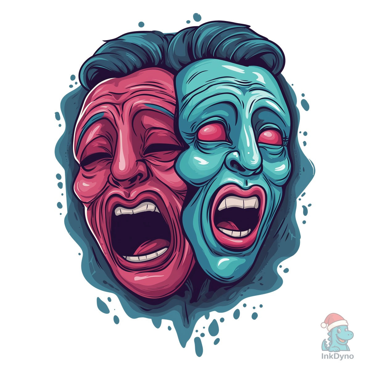 Vibrant Abstract Faces Sublimation Art