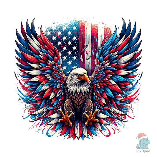 Patriotic Eagle USA Flag - 4th of July - DTF Transfer
