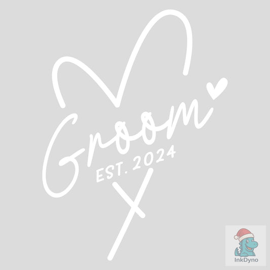 Groom & Bride Heart EST. 2024 - DTF Transfer