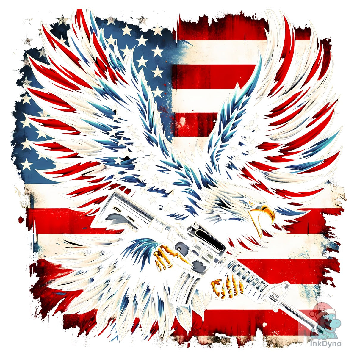 Patriotic Eagle with American Flag