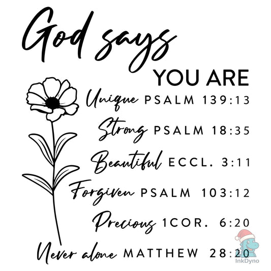 Elegant Boho Christian Bible Verse Design - DTF Transfer