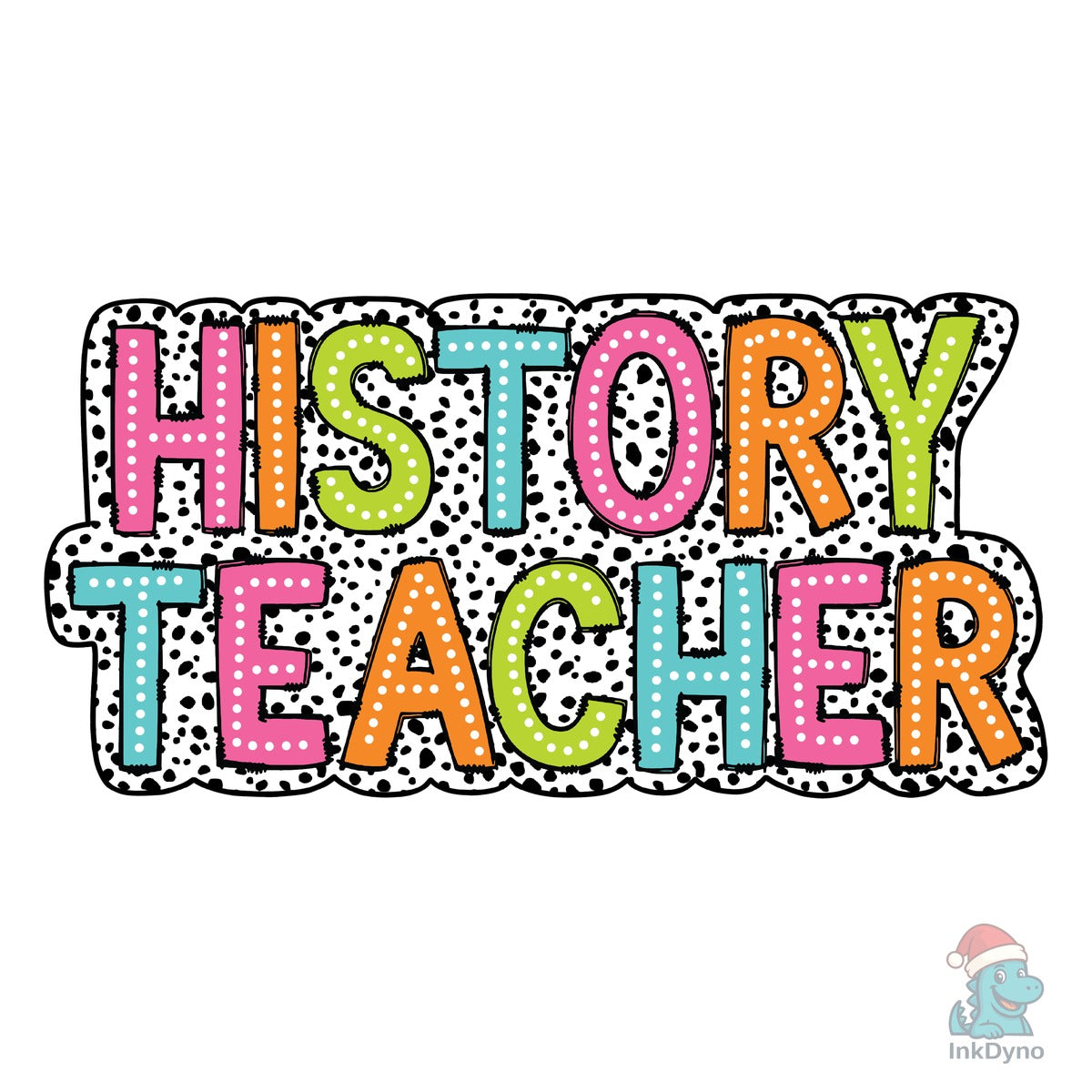 History Teacher Dalmatian Dot Doodle