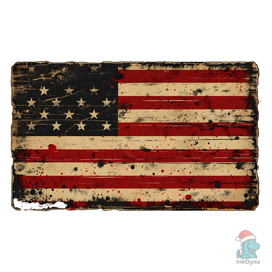 Distressed American Flag Grunge USA - DTF Transfer