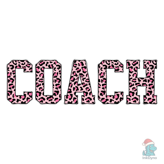 Coach Sublimation - Pink Leopard - DTF Transfer