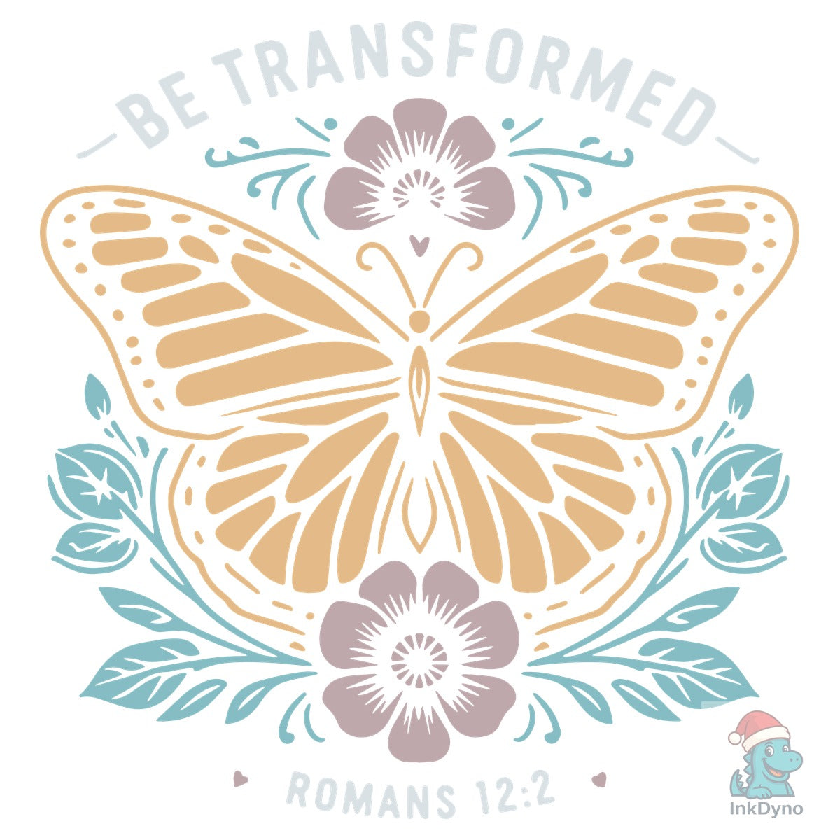 Be Transformed Butterfly Bible Verse Heat-Press