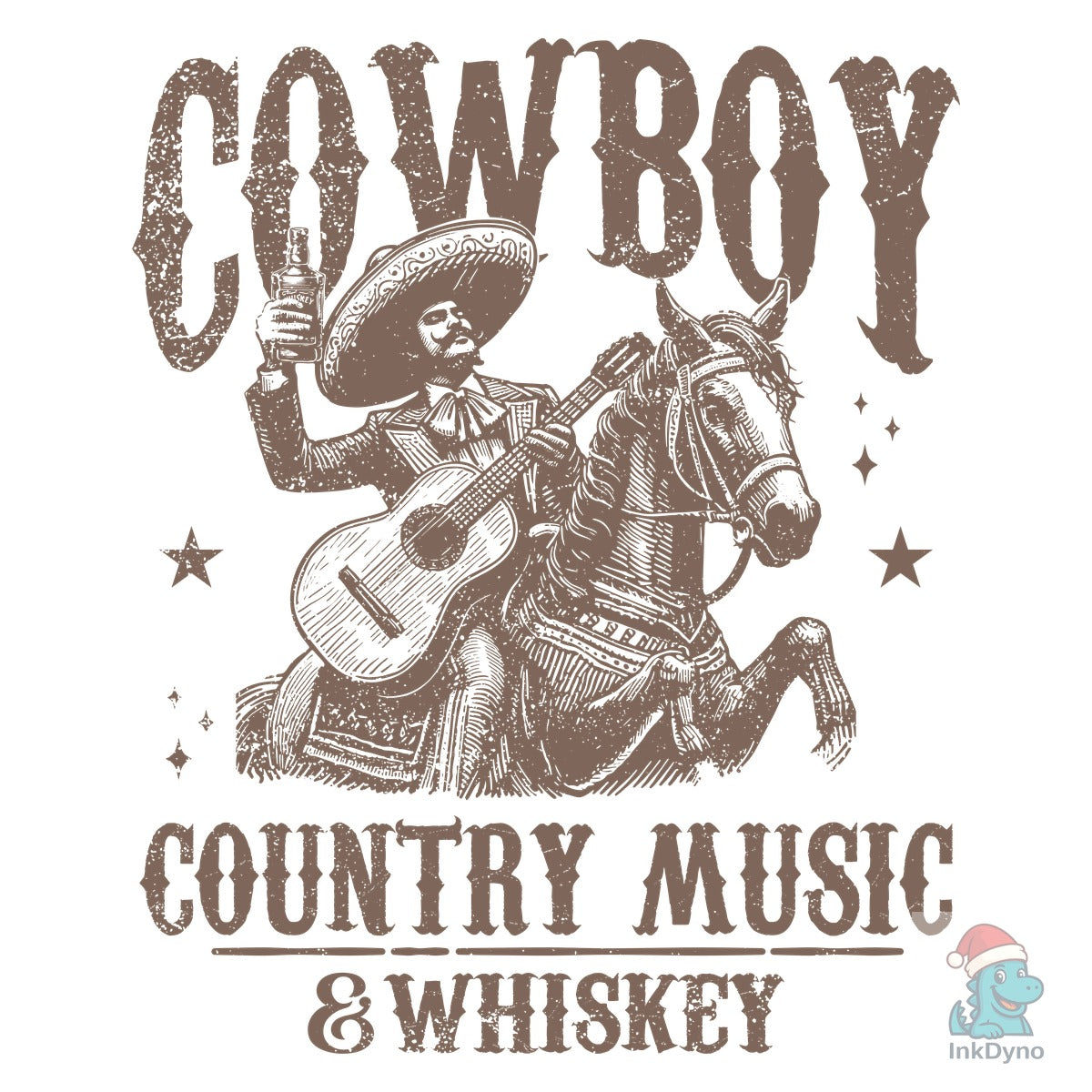 Cowboy Playing Guitar Whiskey Shirt