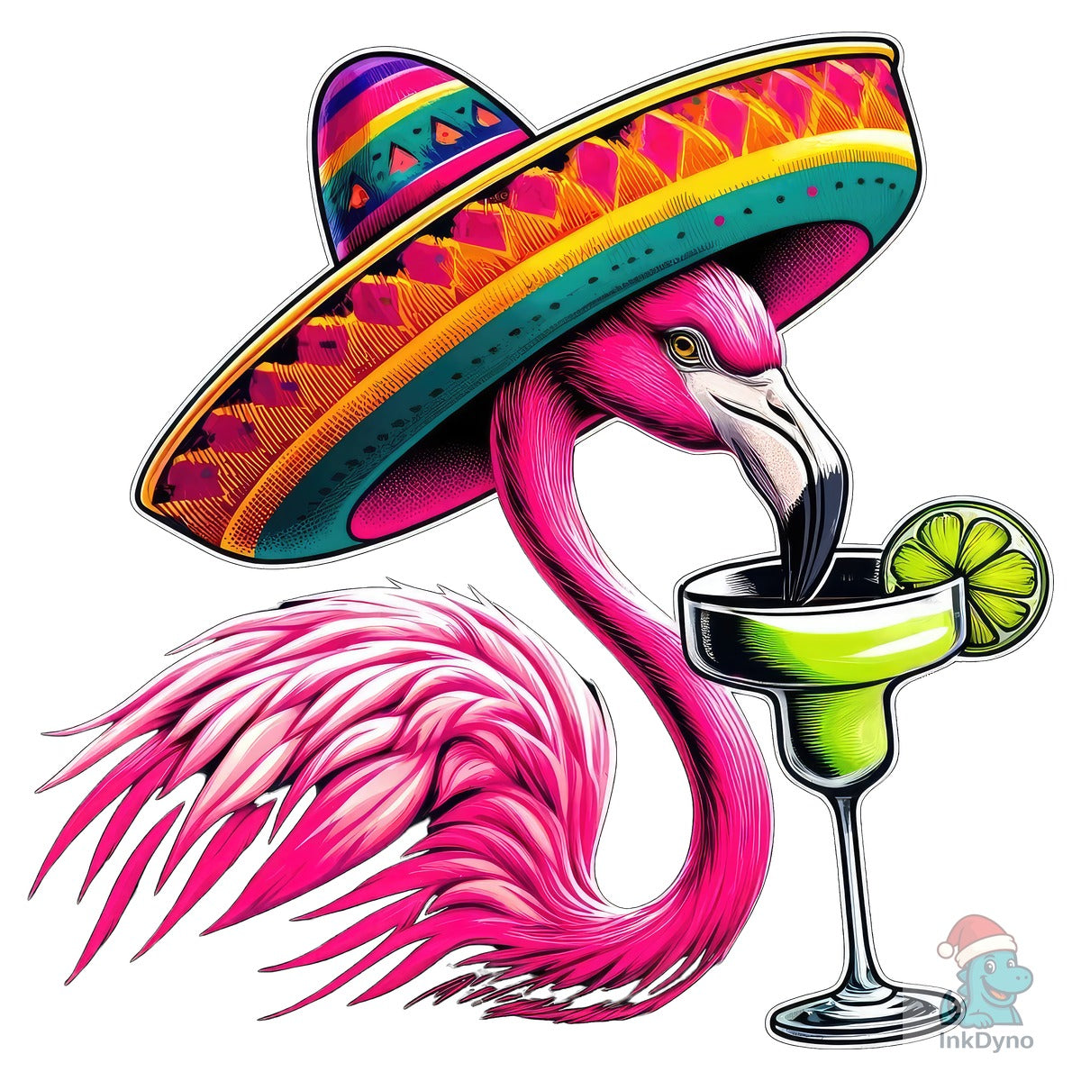 Flamingo Drinking Margarita Mexican