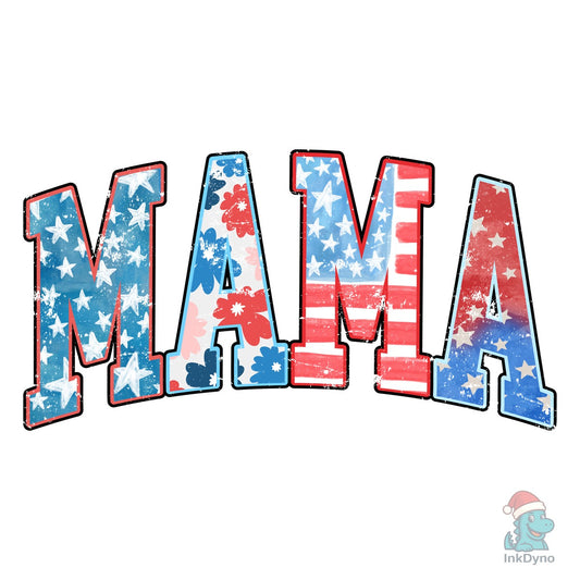 American Mama Retro 4th of July Varsity - DTF Transfer