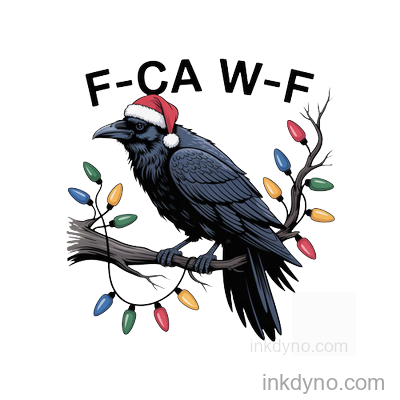 Festive Raven With Christmas Lights Design — DTF Transfer