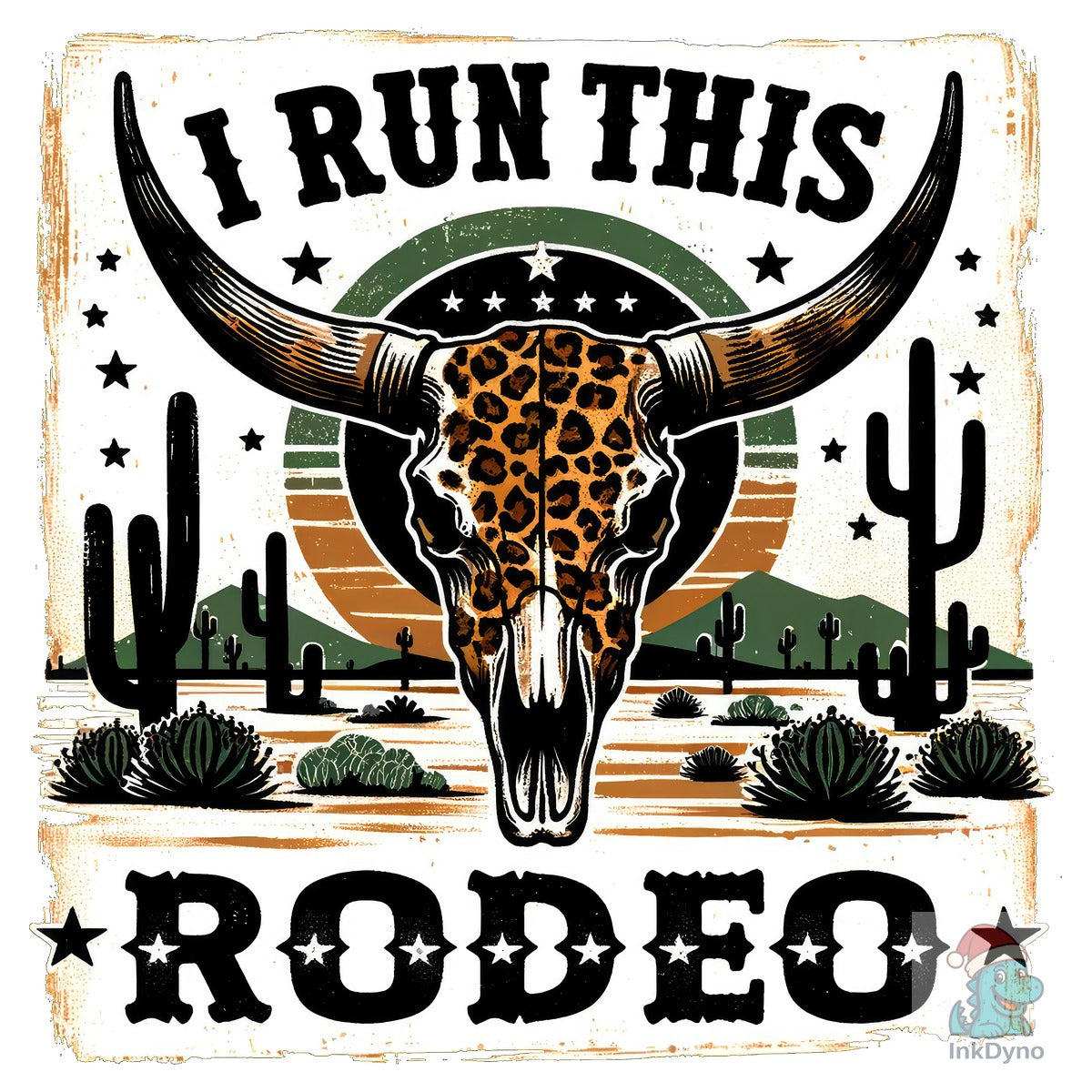 Leopard Print Longhorn Skull Rodeo