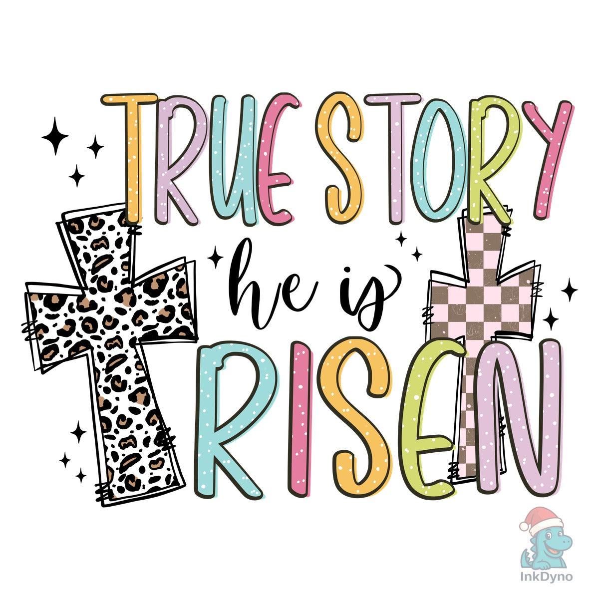 He is Risen Easter Christian Cross