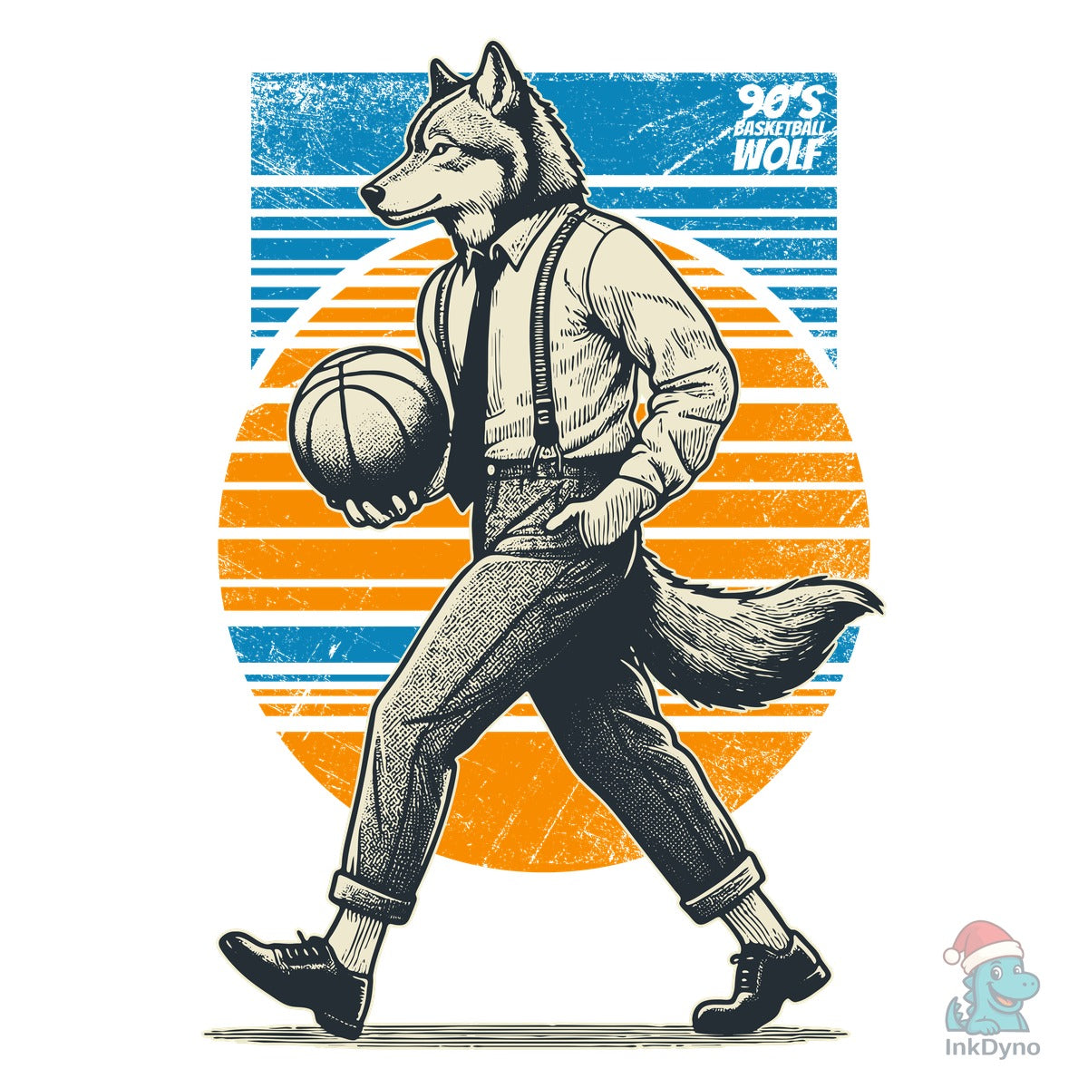 Wolf Man Basketball Retro 90s
