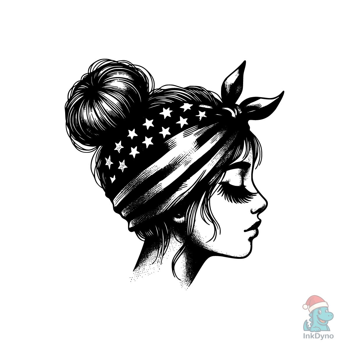 4th of July Messy Bun Design