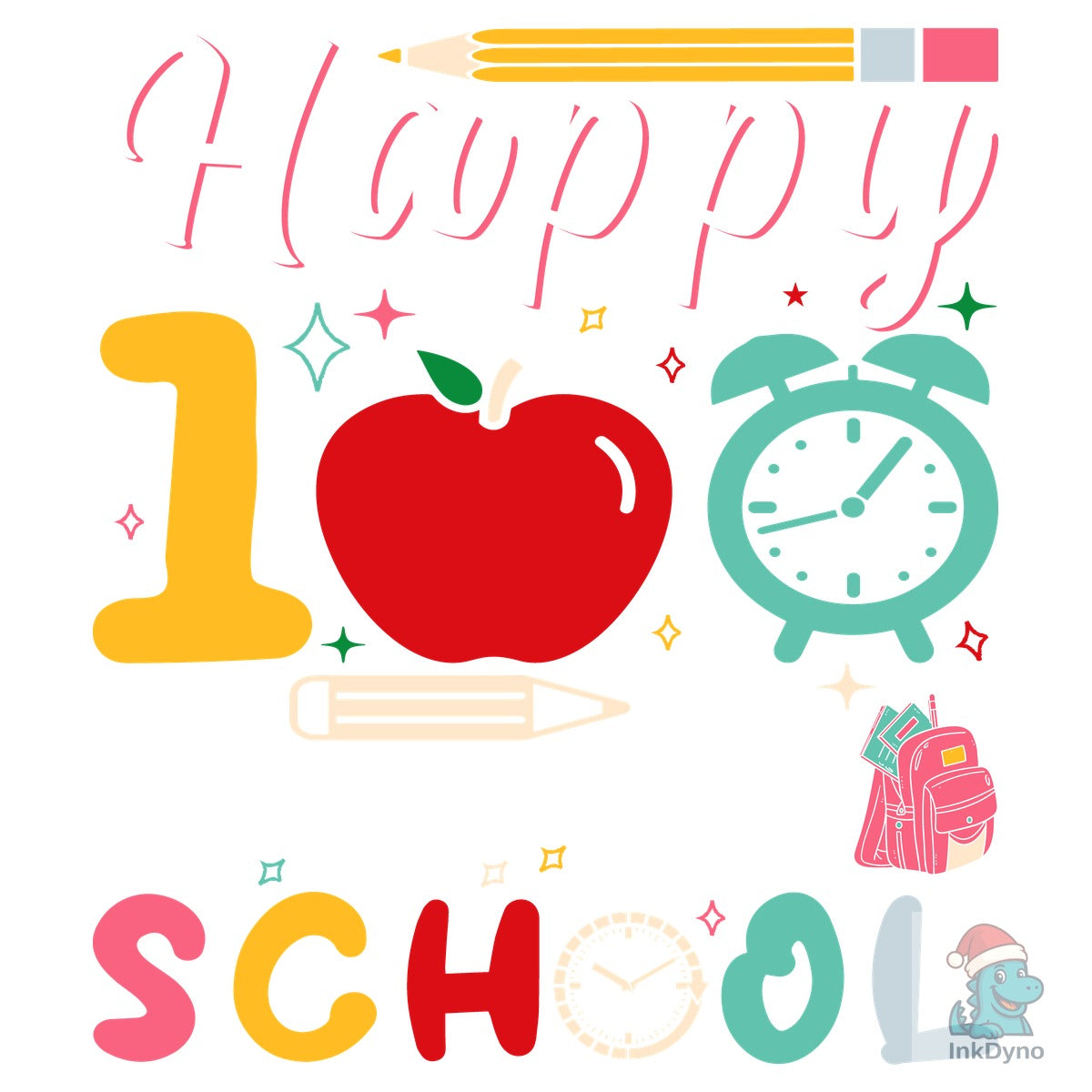 Happy 100 Days of School T-Shirt Design