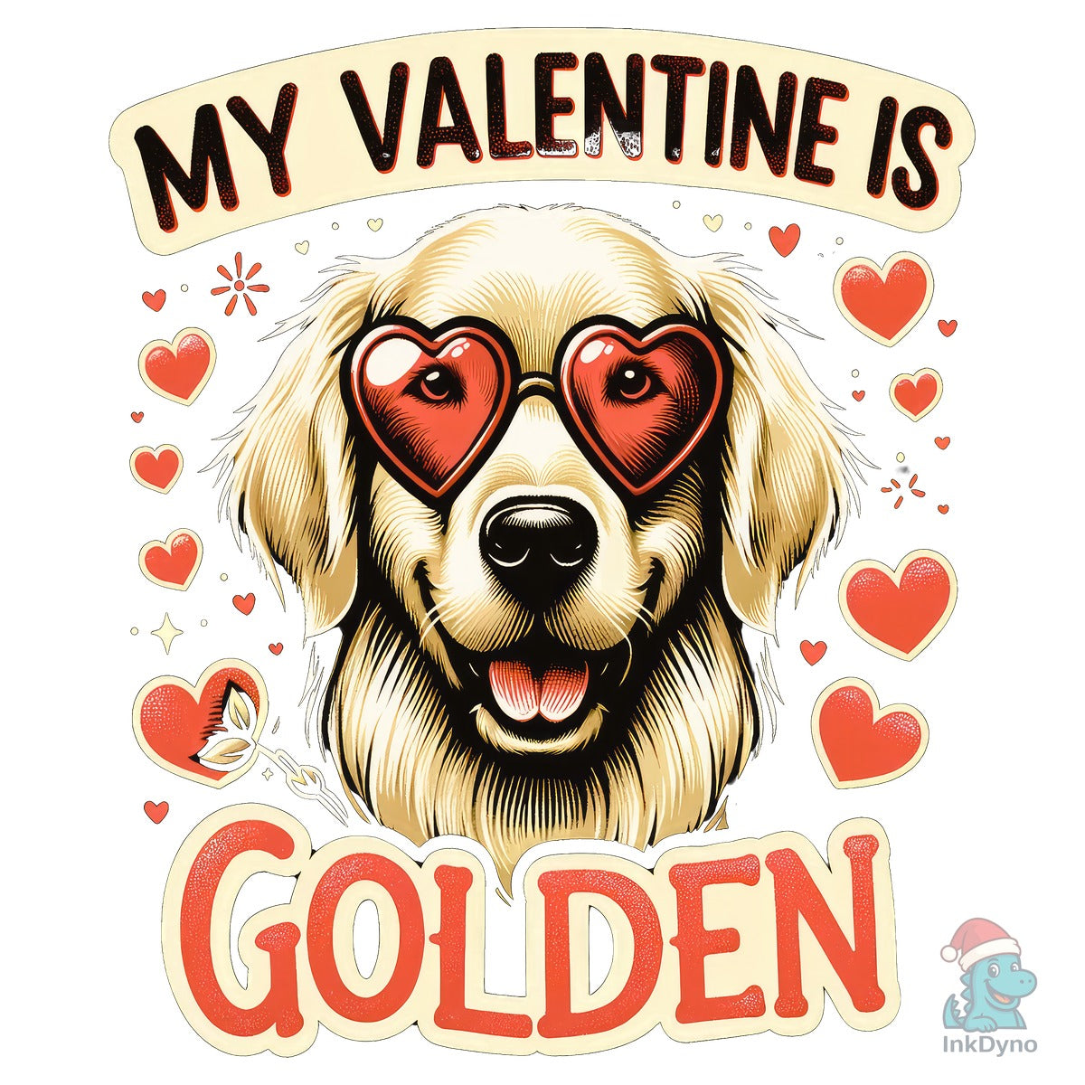My Valentine is Golden Retriever