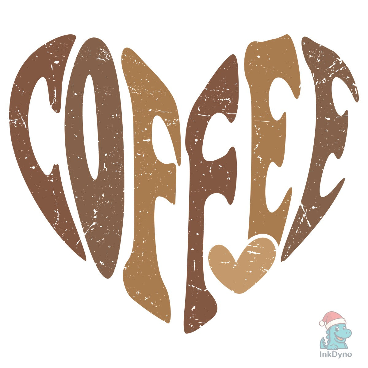 Retro Coffee Groovy Heart Heat-Press Decal